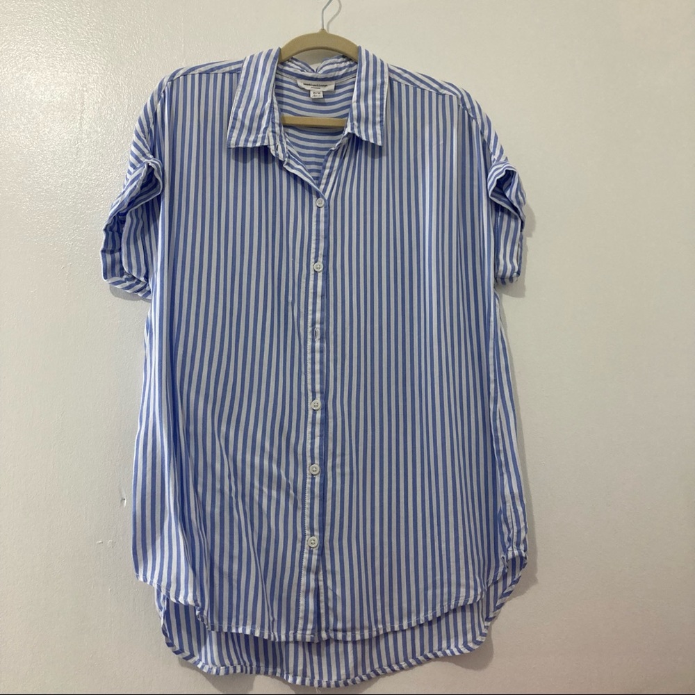 Beach lunch lounge | short sleeve Blue and white M - Picture 5 of 6